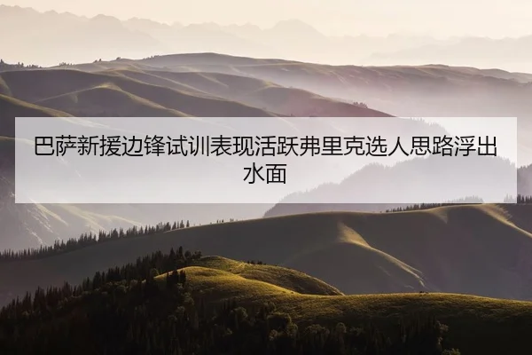巴萨新援边锋试训表现活跃弗里克选人思路浮出水面